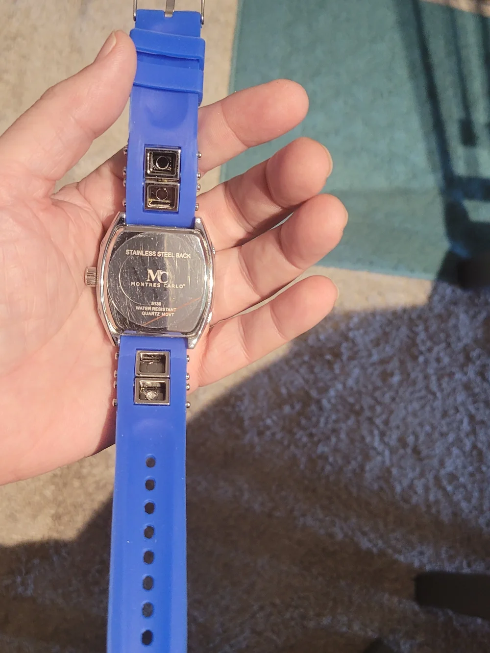 Blue Diamond-Accent Men's Watch